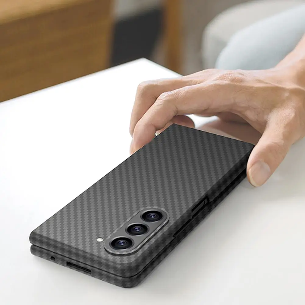 For Samsung Z FOLD6 Magnetic Phone Case Luxury Real Carbon Fiber 600D/1500D Aramid Fiber Hard Shell Phone Case For Samsung Fold6