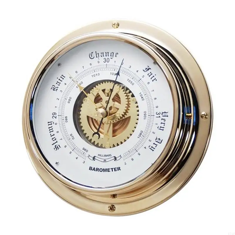 

E74E Sailing Accessories Brass Barometer 180mm Diameter Outdoor Weather Instrument