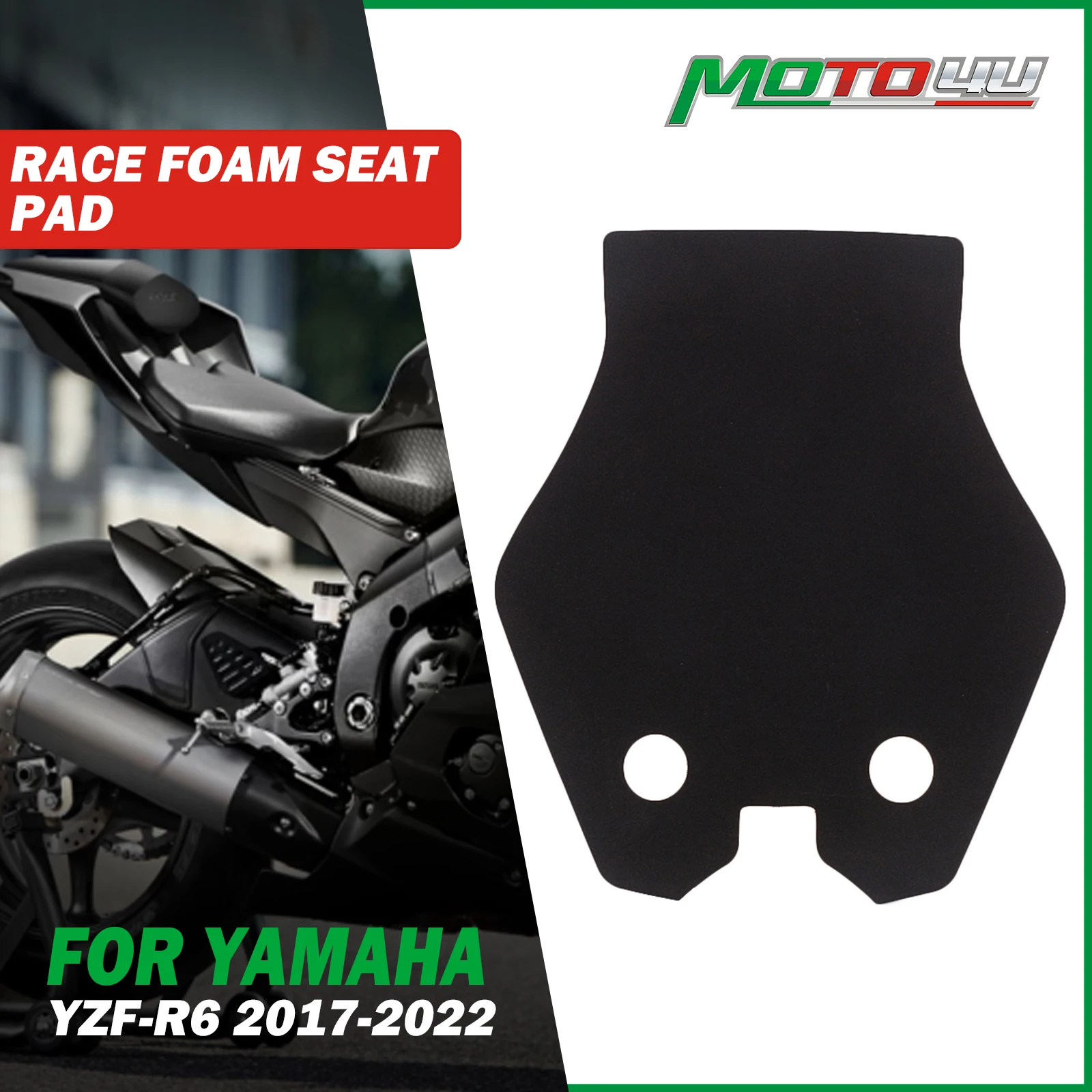 New Motorcycle Race Foam Seat Pad Black With Adhesive Customized For YAMAHA YZF R6 2017 2018 2019 2020 2021 2022