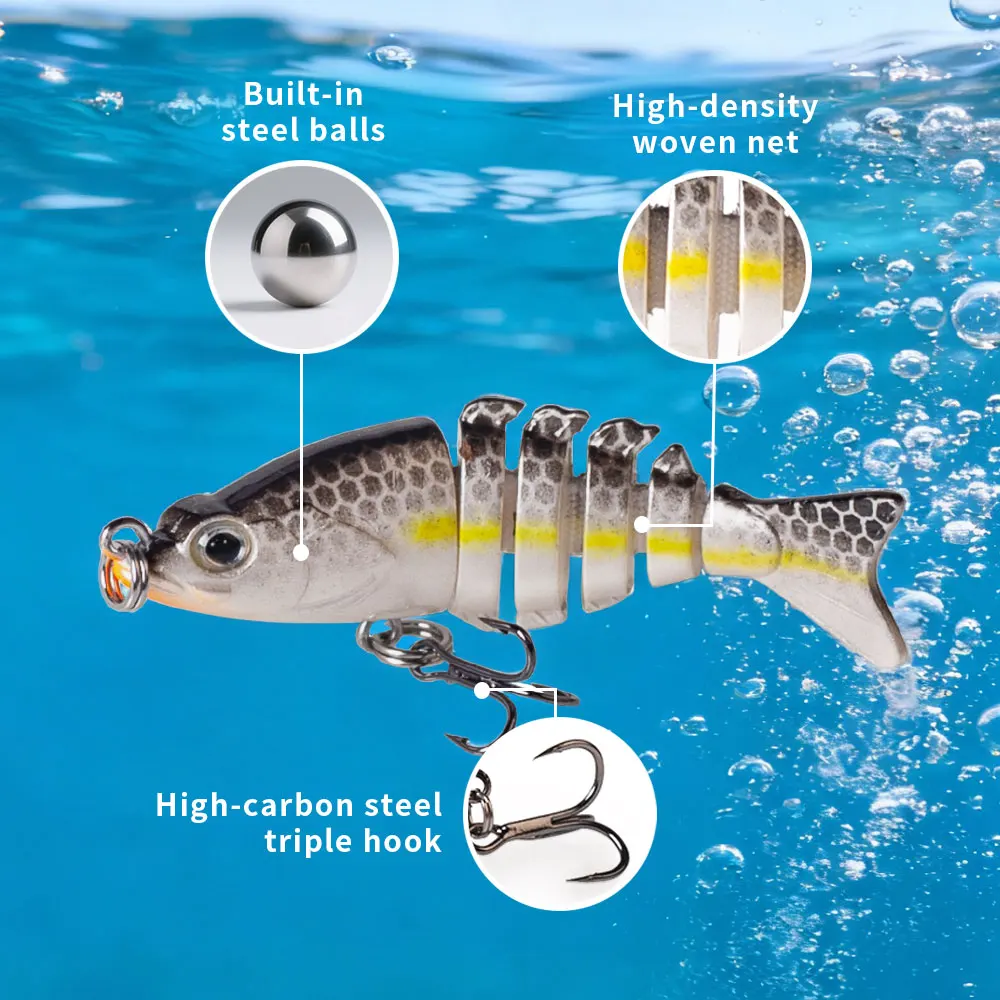 Mini señuelo articulado Swimbait hundido para lucio - imagen 4