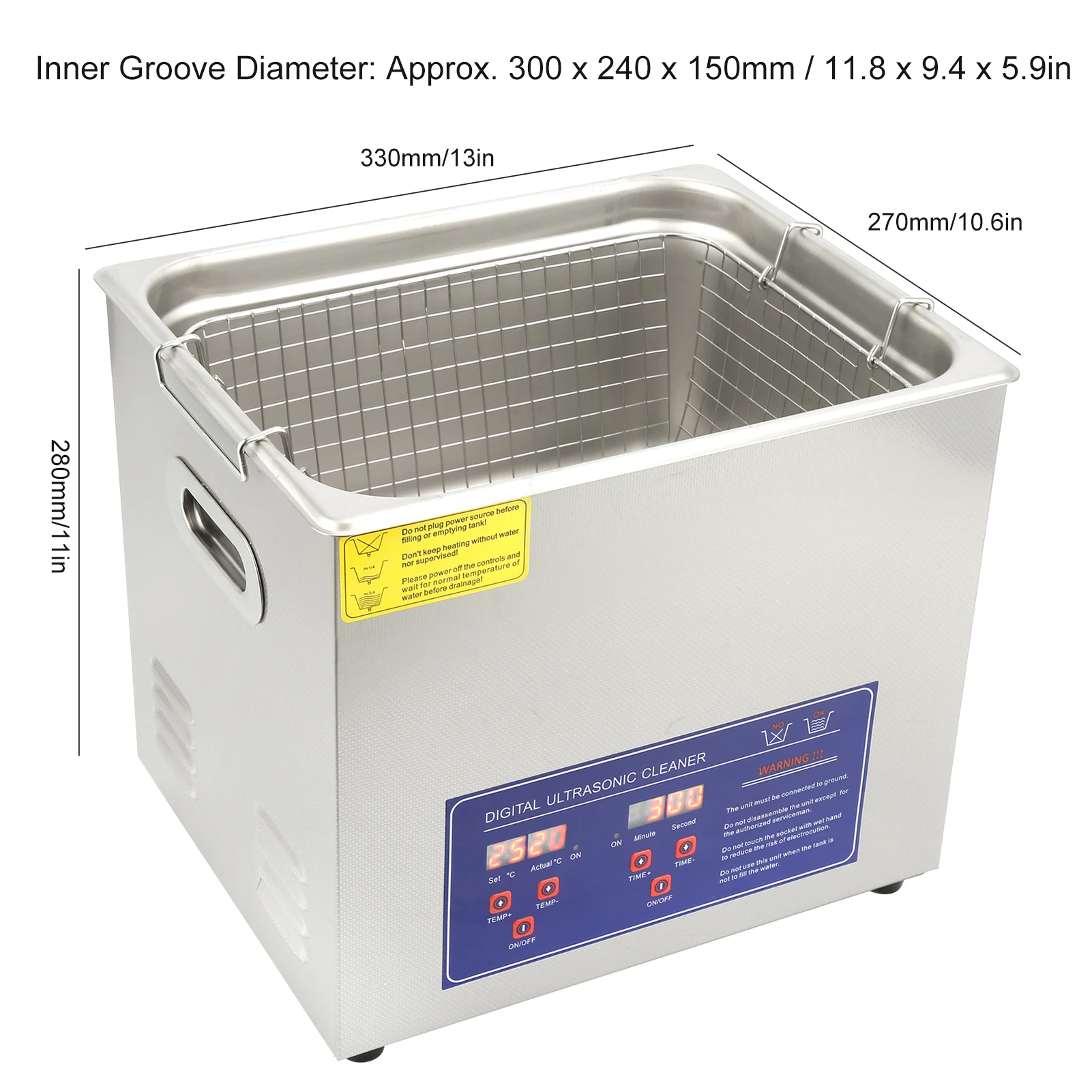 10L  Stainless Steel  with Timer Heater 10L Industrial Equipment PS‑40A Ultrasonic Washer
