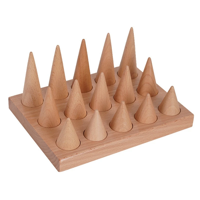 Solid Wood Cone Ring Rack Counter Ring Display Ring Display Props, Ring Storage Used For Jewelry Ring Display Durable