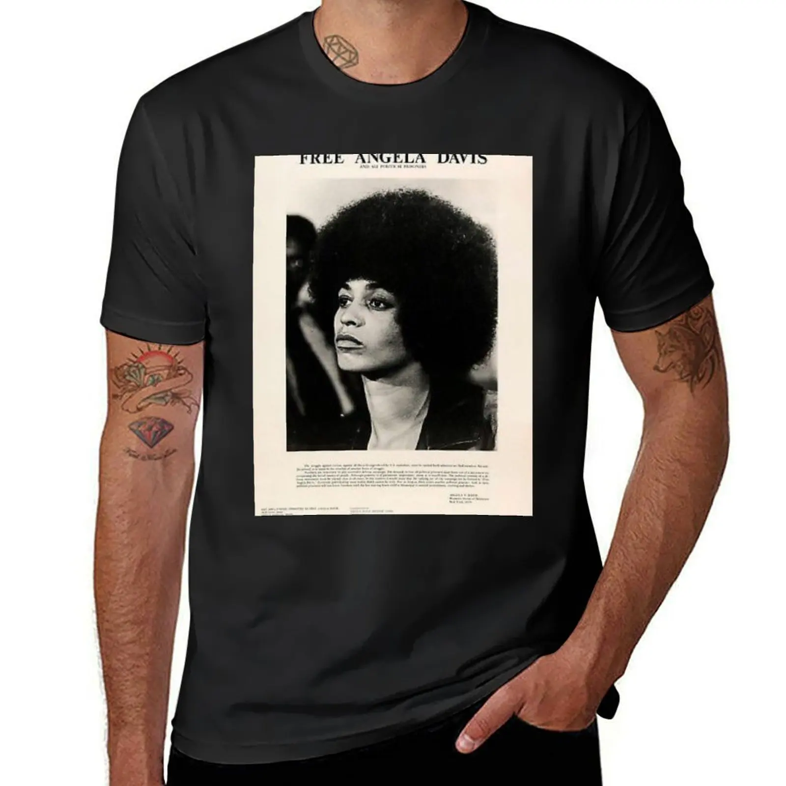 Free Angela Davis T-Shirt sweat blacks tops mens champion t shirts