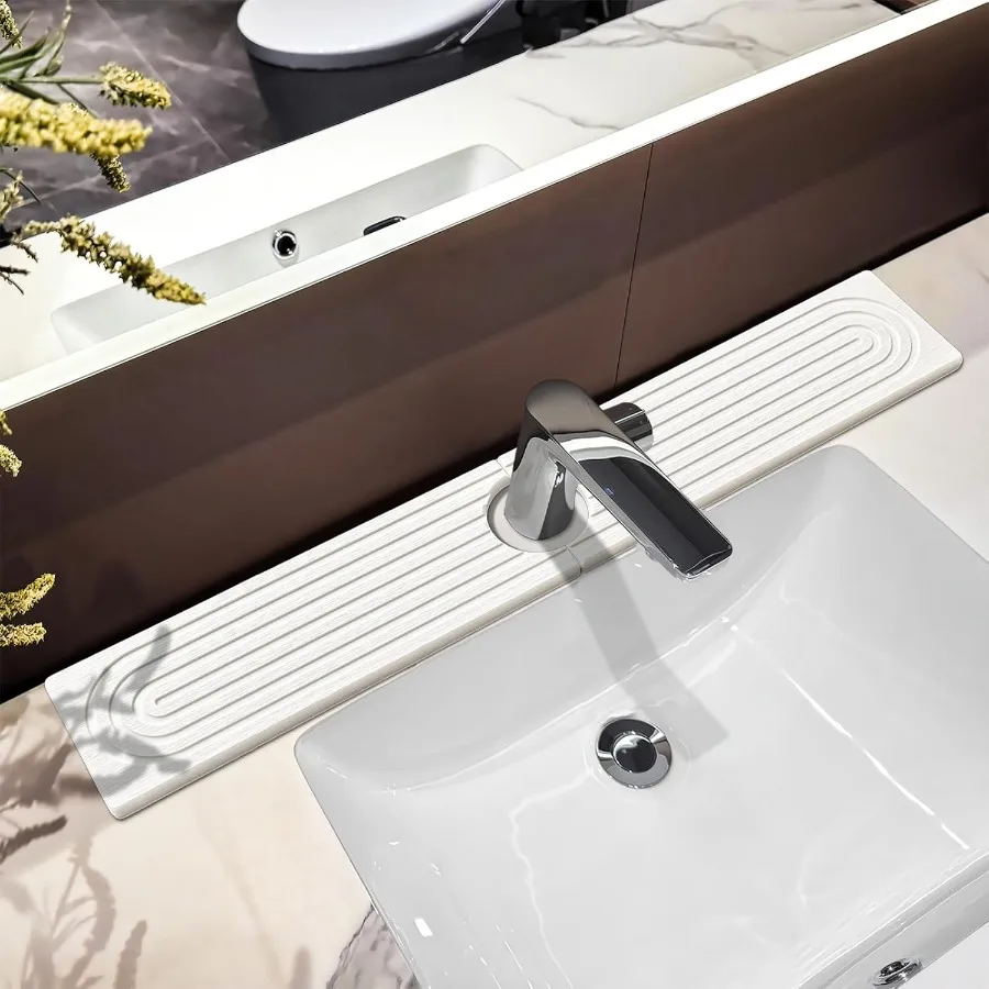 

Stone Faucet Mat For Kitchen Sink 23.6 Diatomite Quick Drying Stone Mat For Kitchen Sink Stone Sink Splash Guard Super Absorben