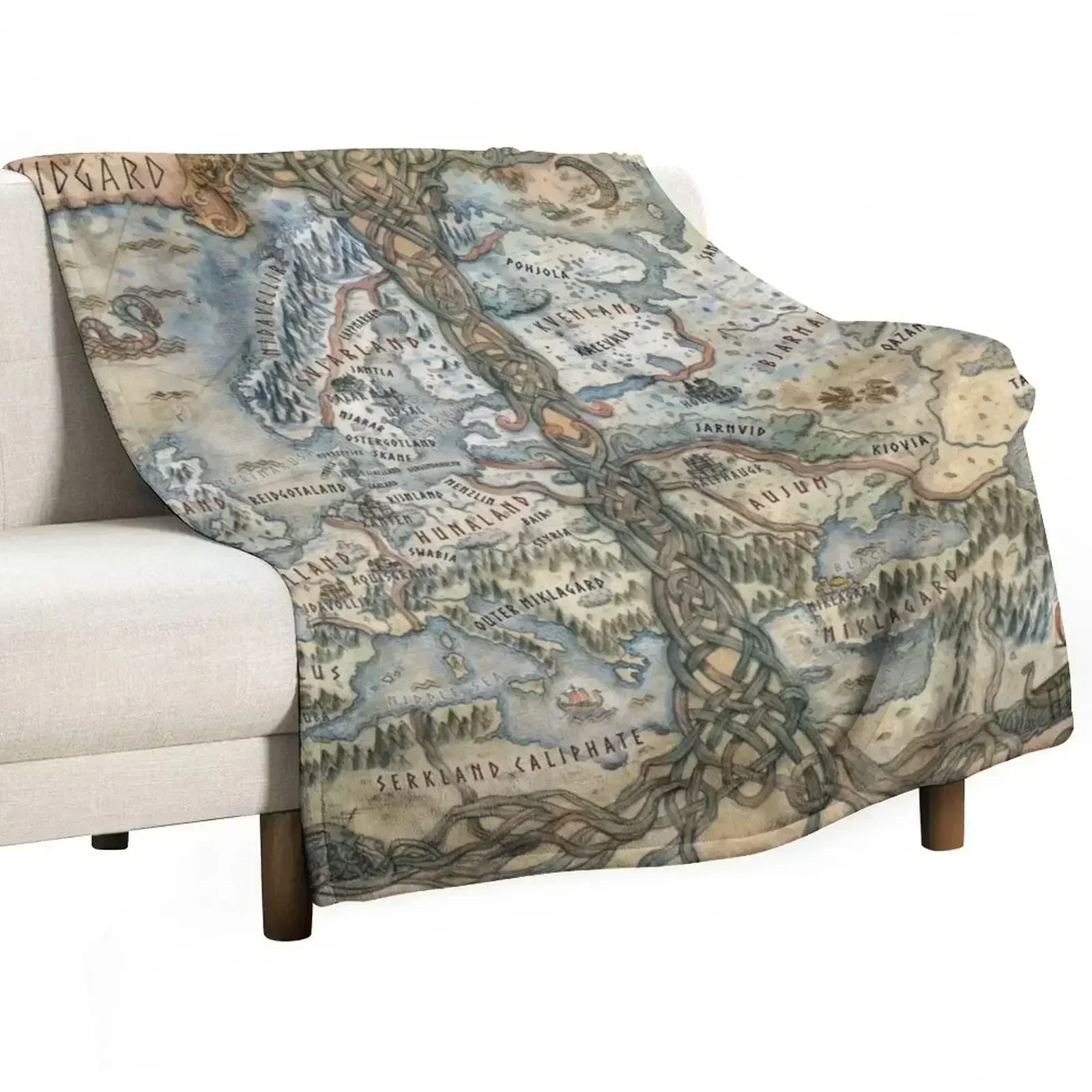 

Midgard (Gods of the Ragnarok Era) Throw Blanket Hairys Travel For Baby Blankets