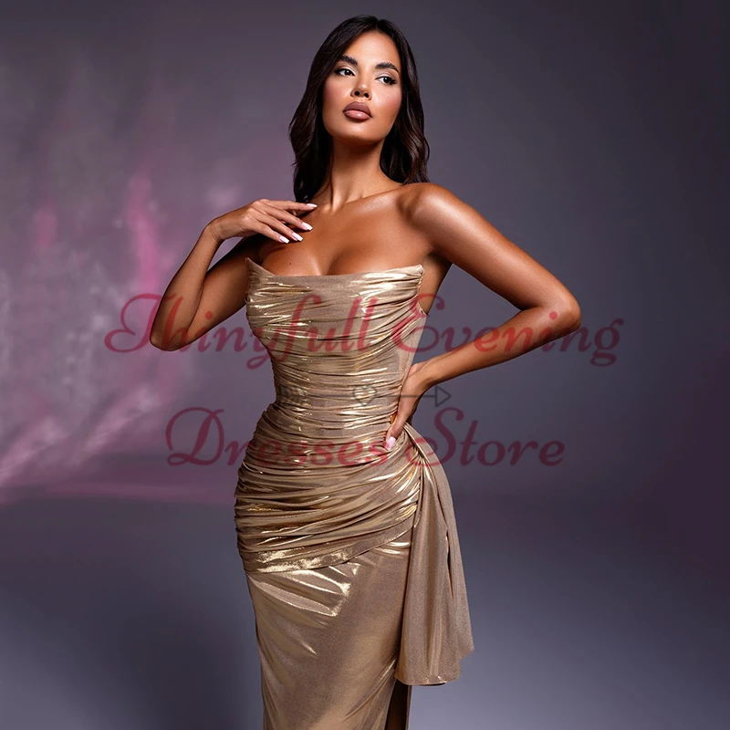 Thinyfull 2025 Mermaid Prom Evening Dresses Stapless Floor Length Night Dress Formal Night Cocktail Party Prom Gowns Plus Size