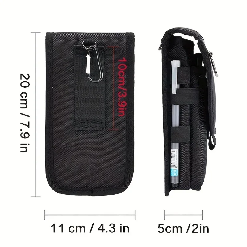 Oxford 6.3 Inch Flip Cover Waist Phone Bag for Men Belt Loop Mobile Pouch Elderly Portable Men's Belt Loop Bag for Walking