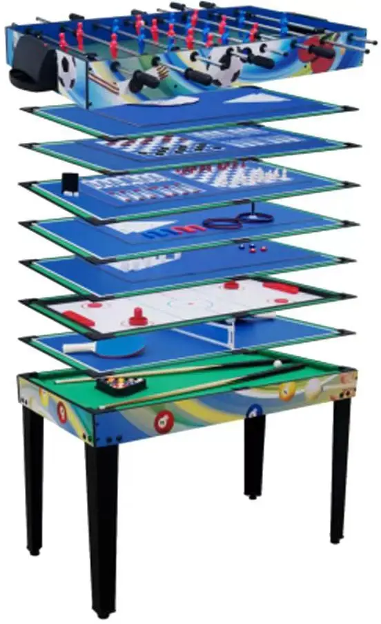 Hot selling 12 in 1 multi functional kids indoor game billiard pool table with soccer table tennis