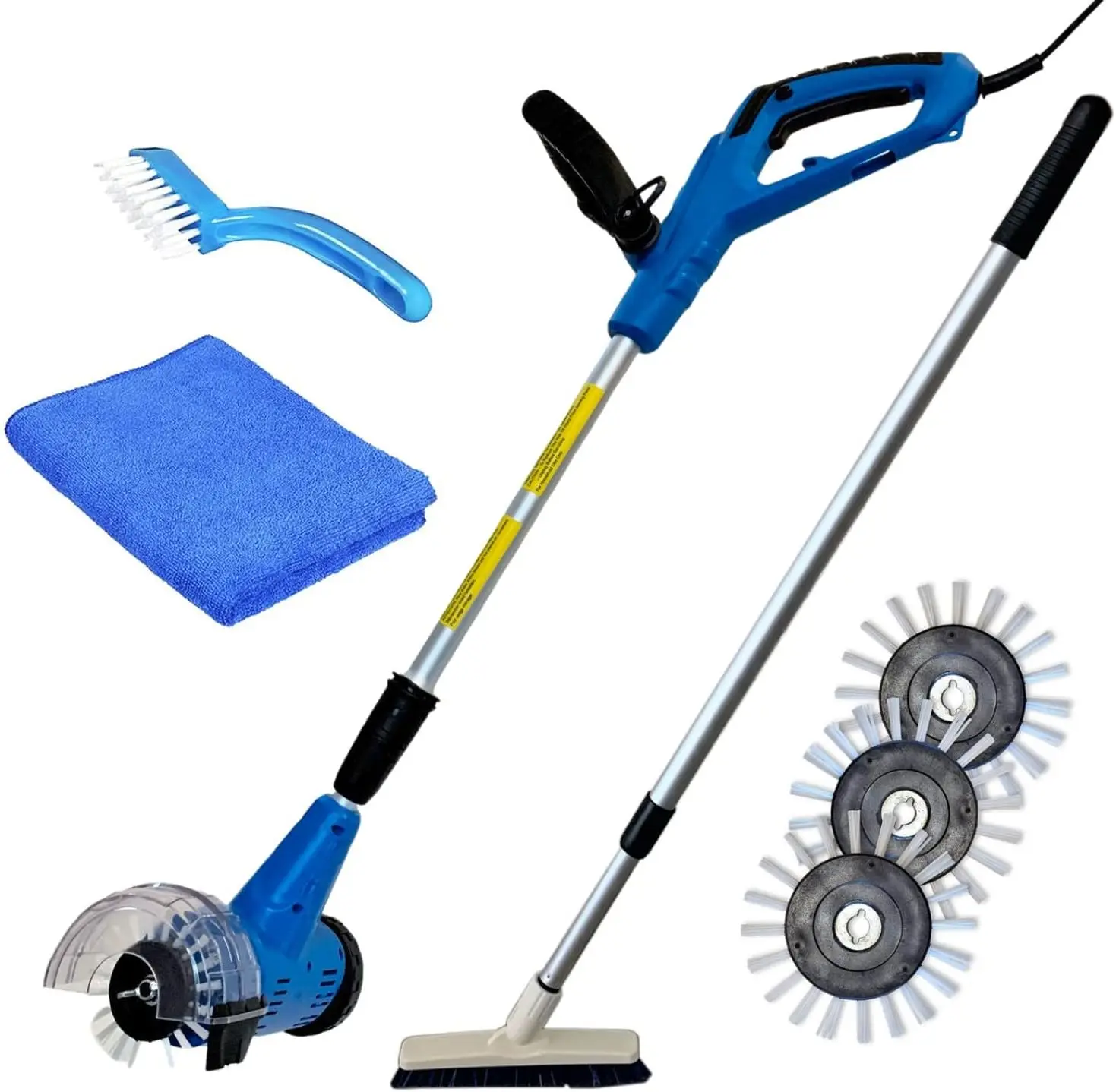 Groovy! Electric Stand-up Professional Grout Cleaning Machine Bundle | Adjustable Handle & Heavy Duty 1600 RPM Motor | Includes