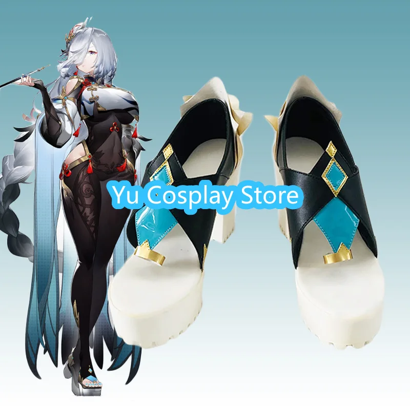 Genshin Impact Shenhe Scarpe Cosplay Scarpe Cosplay Anime Stivali Costumi di Halloween Puntelli Yu Cosplay Store