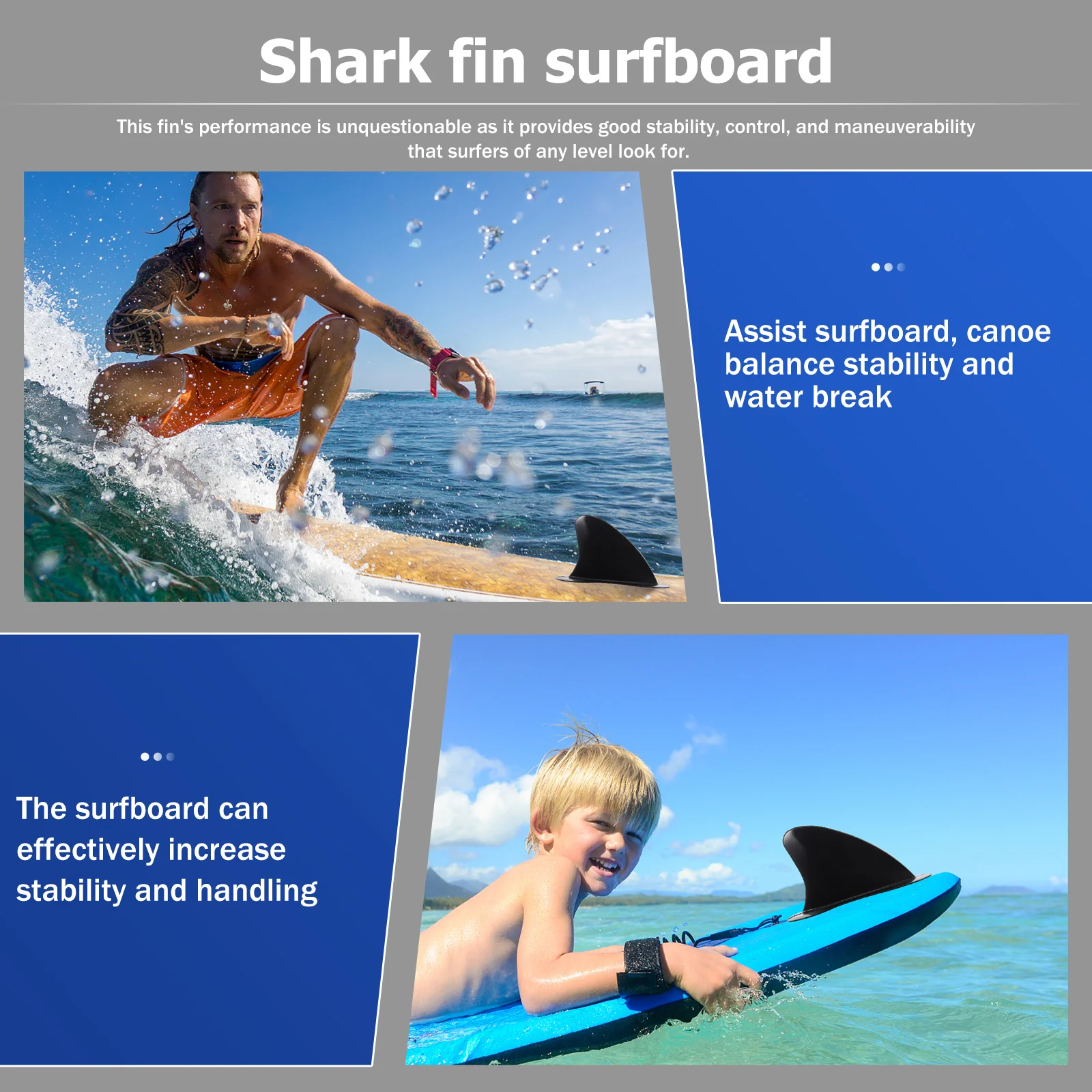 

Nylon Longboard Fin Medium Balanced Template for Surfboard Stable Maneuverability Tail Fin Water Separator Control