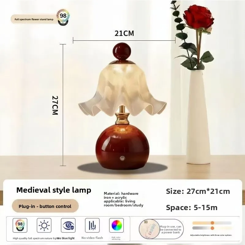 2026 Red Lily of The Valley Table Lamp Bedroom Bedside Lamp Wedding Everlasting Light Newlywed Gift Wedding Decoration