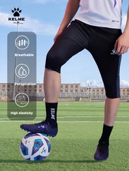 Kelme Men's Sports Cropped Pants Knitted Breathable Shorts Football Training Pants Fitness Running Shorts