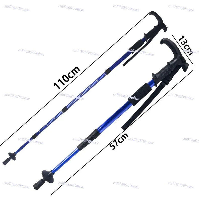 

Outdoor Travel Mountaineering Cane Retractable Mountain Climbing Outdoor Cane Aluminum Alloy Hiking