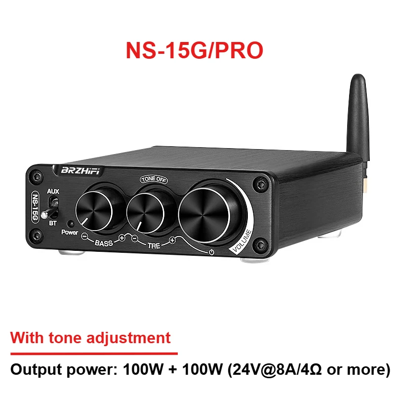 

CHUBAN NS-15G/PRO Домашний мини-цифровой усилитель Высококачественный мощный 100 Вт + 100 Вт, с Bluetooth 5.0, блок питания в комплект не входит.