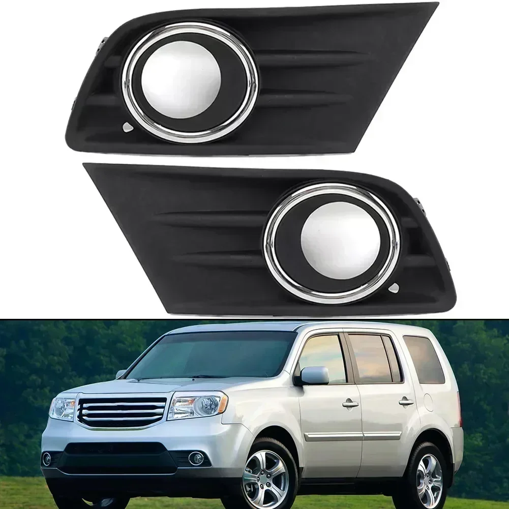 

LH+RH Fog Light Lamp Cover W/Chrome Ring High Quality For Honda- Pilot- 2012-2015 71107SZAA50 Direct Installation Car Accessory