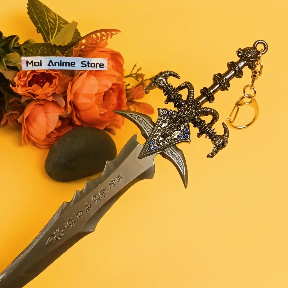 Épée en métal de 8.6 pouces, jeu Katana World of Warcraft, Anime Warglaive Azzinoth, accessoire de Cosplay, couteau, Mini épée Katana, jouet non tranchant, cadeau
