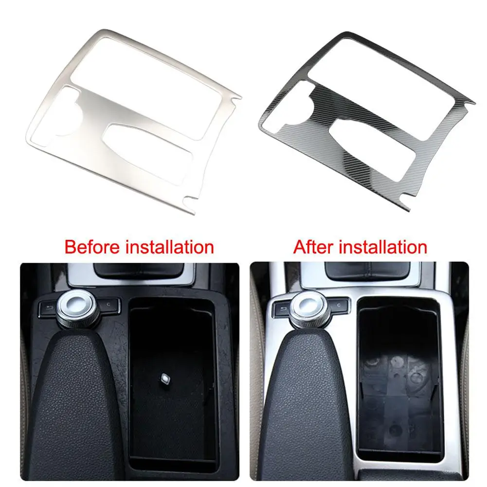 Stainless Steel Central Control Cup Holder Decoration Sticker Fit For Mercedes C-Class 2007-2014 W204