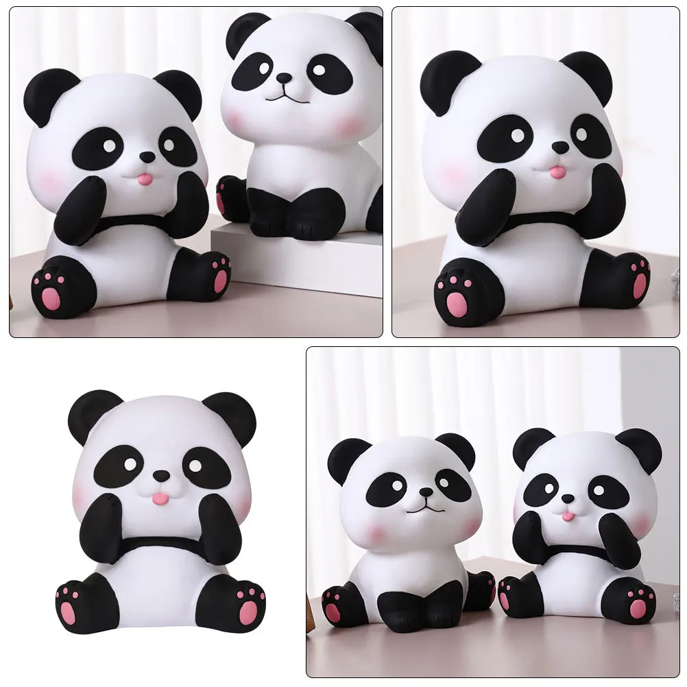 

Cartoon Panda Shape Piggy Bank Cute Modeling Money Box For Desktop Coin Saving Storage Decorative Room Decoration