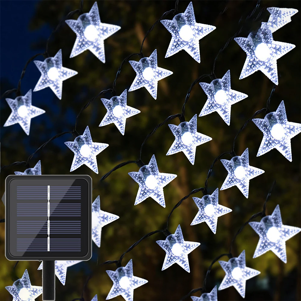 

Solar Star String Lights Outdoor IP65 Waterproof LED Fairy Lights for Garden Patio Wedding Party Christmas Home Decoration