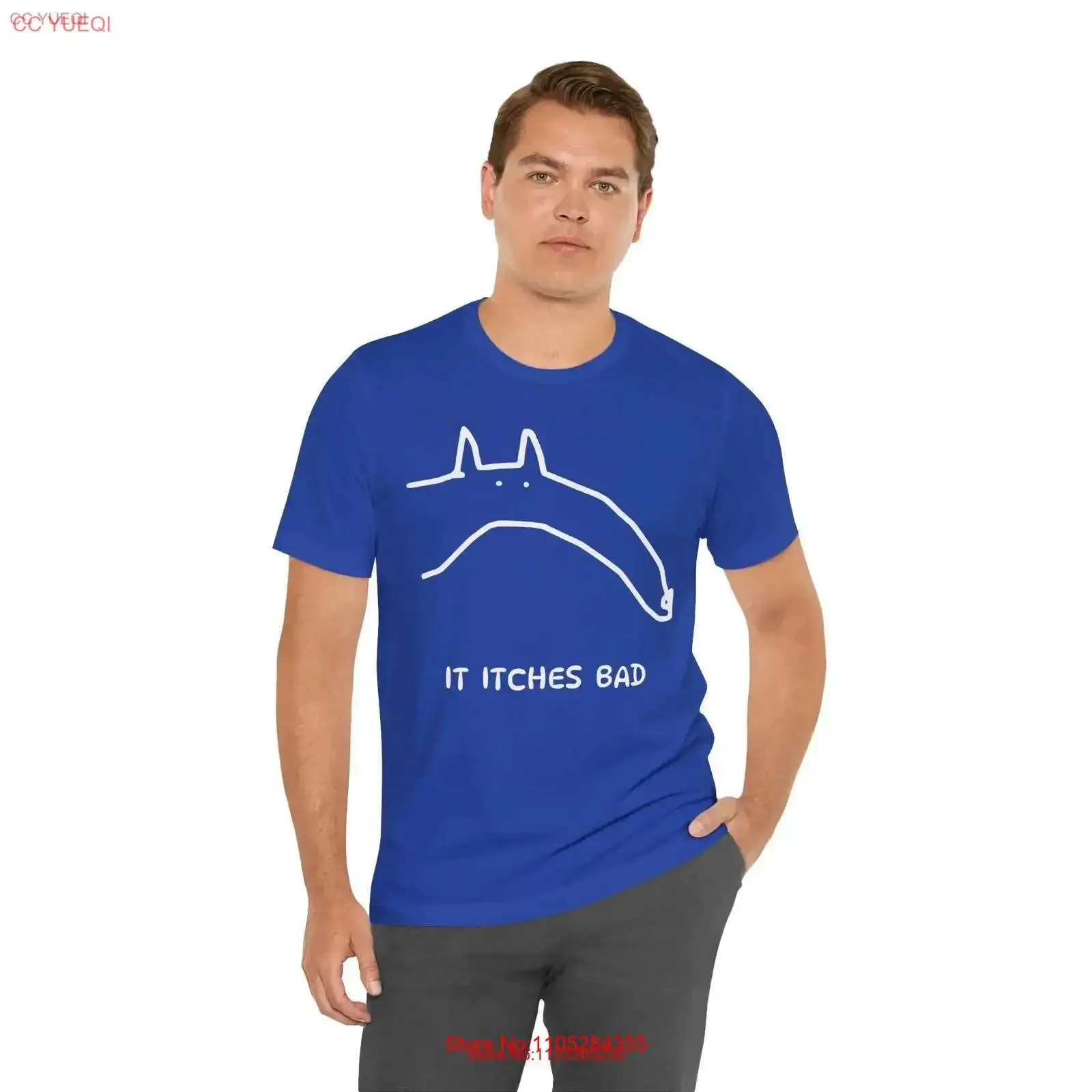 Inside joke shirt It Itches Bad Funny T vintage Washed Top For Everyday Wear Unisex homme Slightly Soft Versatile Stylish
