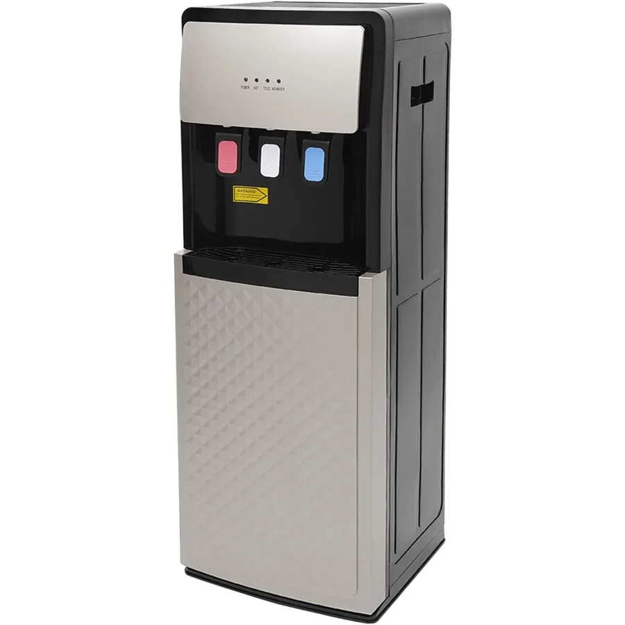 

Bottom Loading Water Dispenser 3 Temperatures - Room Hot Cold Water Cooler for 5 Gallon Bottles Grey Ideal for Home Office Livi