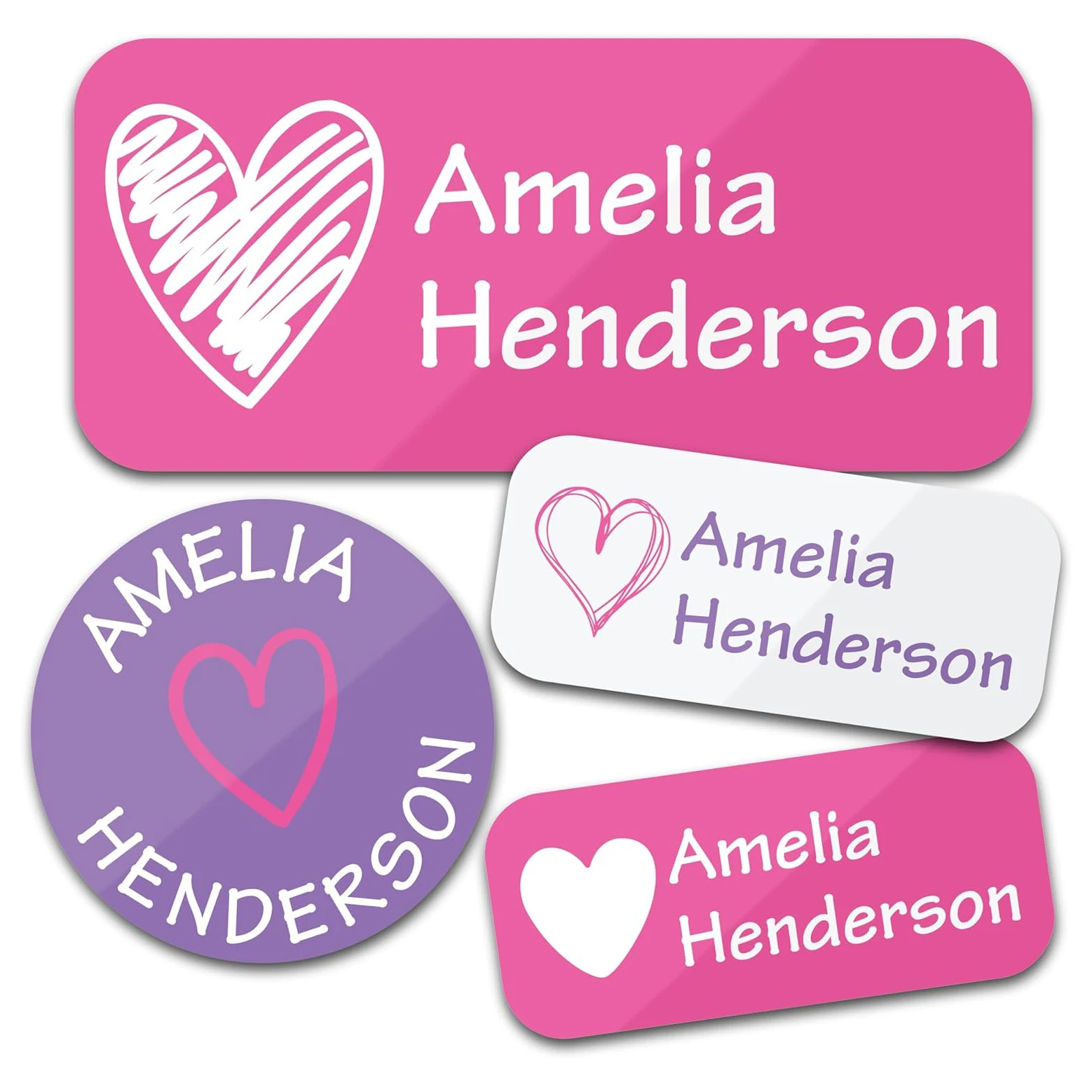 140pcs Custom Name Stickers Personalized Waterproof Name Labels Multiple Cartoon Designs School Labels