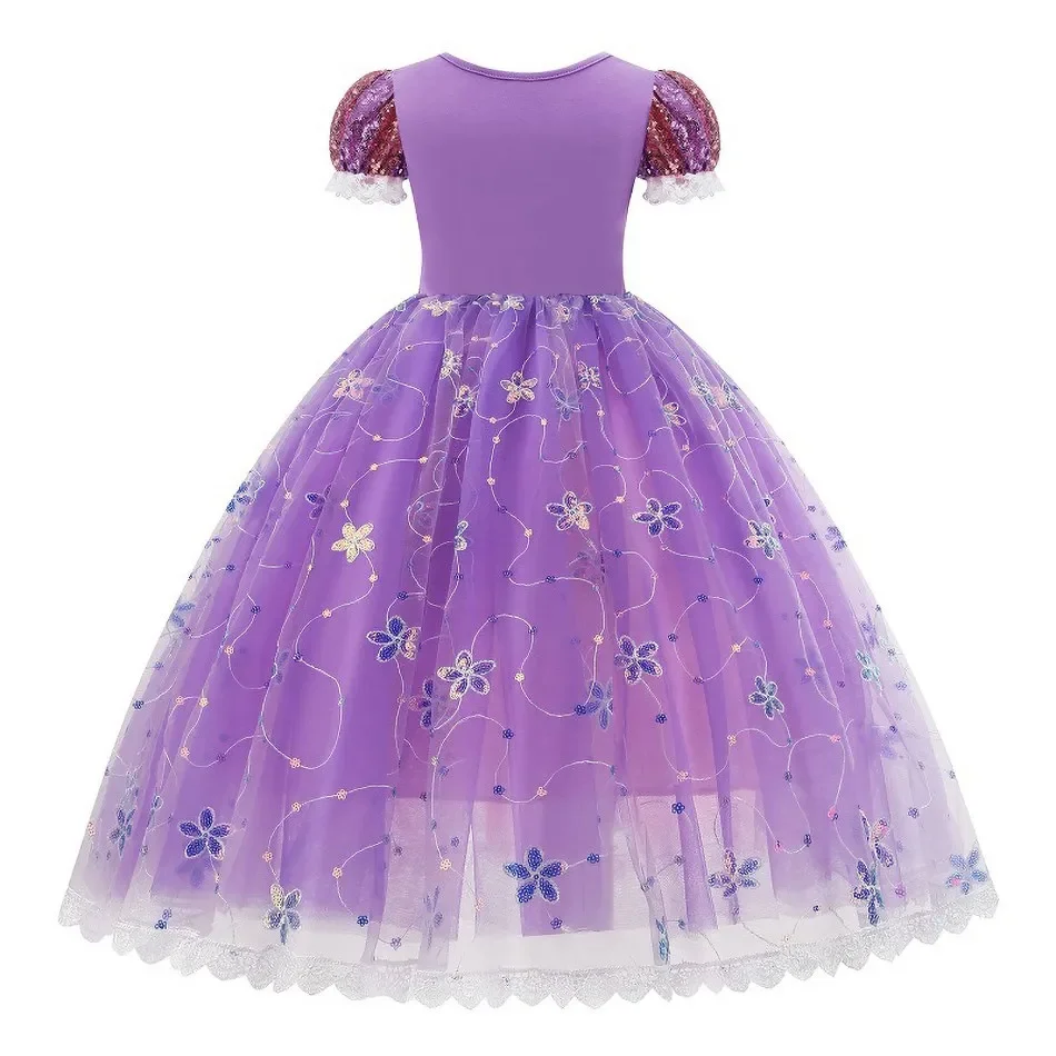 زي تنكري Raiponce pour Petite fille، Robe d'Halloween de Luxe، Vêtements de Noël، 3، 4، 5، 6، 7، 8، 9، 10 Ans،