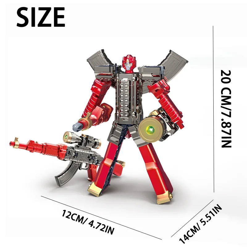 Children's transforming AK rifle toys, gunshots, light and sound effects, transforming mecha models, robots, boys' King Kong toy - view 5