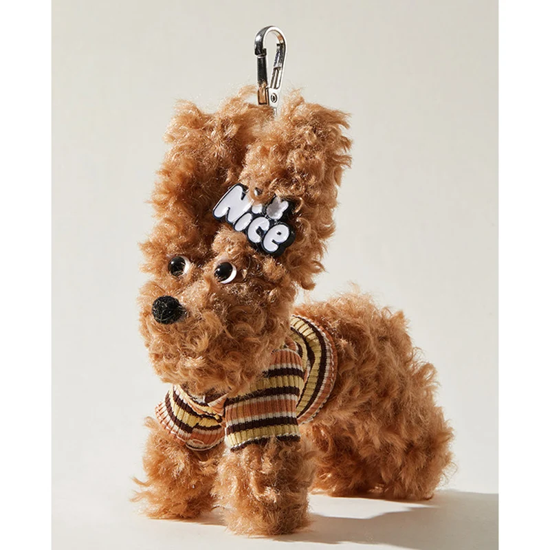 Stray filhote de cachorro saco de pelúcia pingente bonito na moda brinquedo pingente melhor amigo presente personalizado cabelo encaracolado
