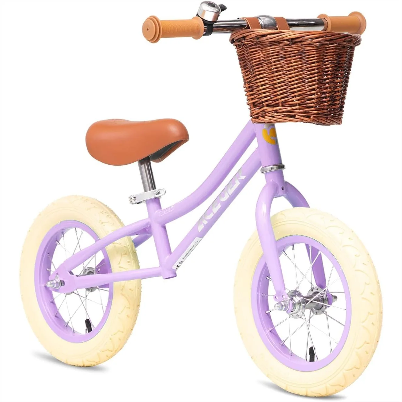 

12" Kids Balance Bike with Basket, Toddler Bicycle for Early Learning Leg Strength & Steady Balancing, Durable Frame, Tool-Free