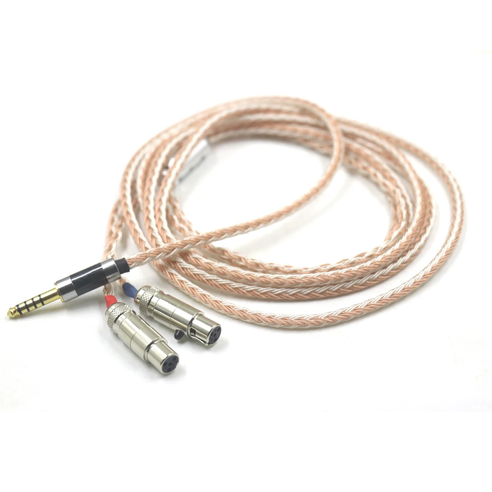 16 Core Headphone Cable For Audeze LCD-2, LCD-3, LCD-4, LCD-X, LCD-XC XLR 4.4mm 6.35mm 2m 3m Upgrade Silver Cable