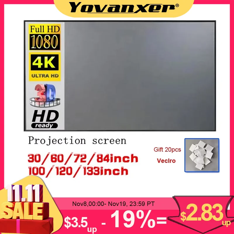 Portable Projector Screen Reflective Fabric