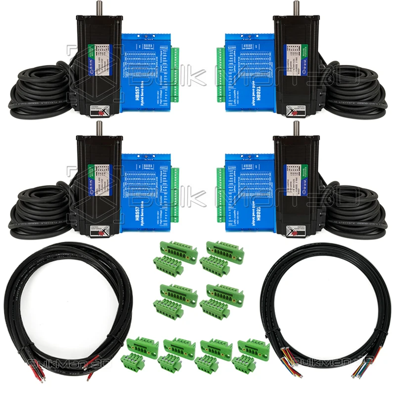 Paquete de controlador USB UC300 Mach3 de 4 ejes con motores paso a paso de circuito cerrado de 3N.m para máquina CNC OXMAN/ULTIMATE Bee/QueenBee Pro