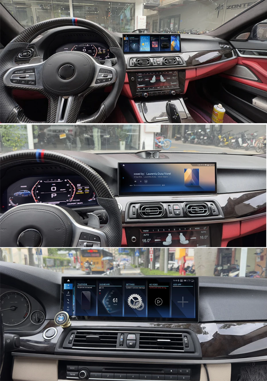 14.9 Inch AUTO GPS Navigation 5 Series F10 F11 Carplay Android Car Accessories DSP Dashboard CIC NBT System