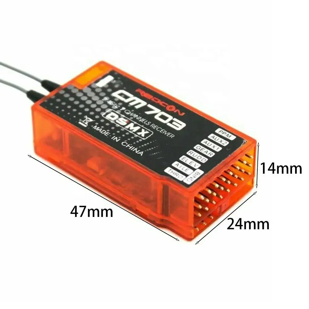 REDCON CM703 RX Receiver 2.4G 7 Channel RC Receiver PPM PWM Output For DSM2 DSMX Transmitter Remote Control