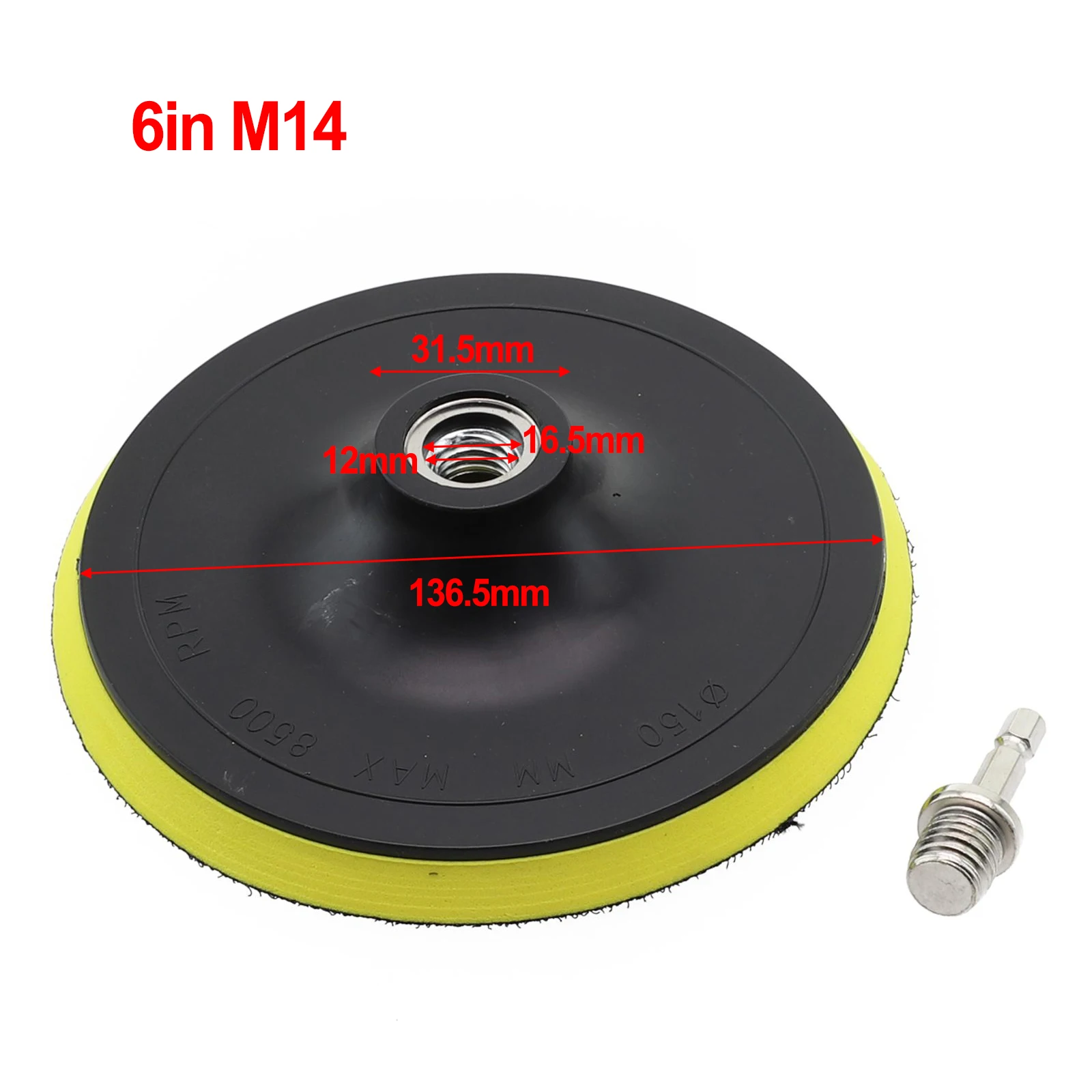 1pc 3-7 Inch Backing Pad Grinder Polishing Disc With Drill Adapter For Metal Derusting Glass Ceramic Marble Polishing