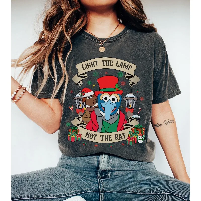 Disney Doll Christmas Carol Pure Cotton T-shirt Four Seasons New Style Casual Fashion Suitable for Both Men and Women