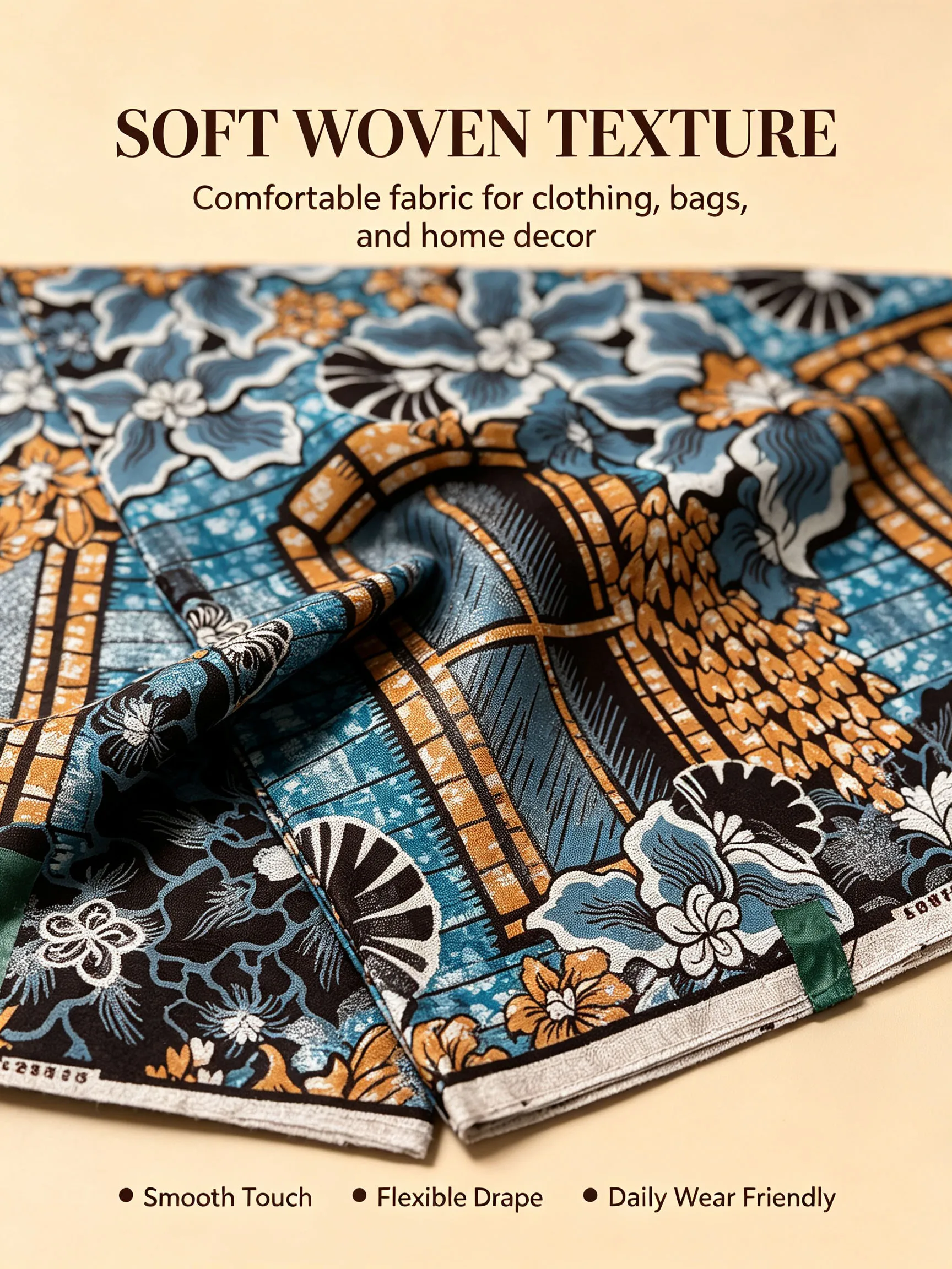 Real African Wax Print Fabric Blue Floral Window Ankara 100% Cotton Ghana Nigeria Pagne Material For Dress Sewing view 4