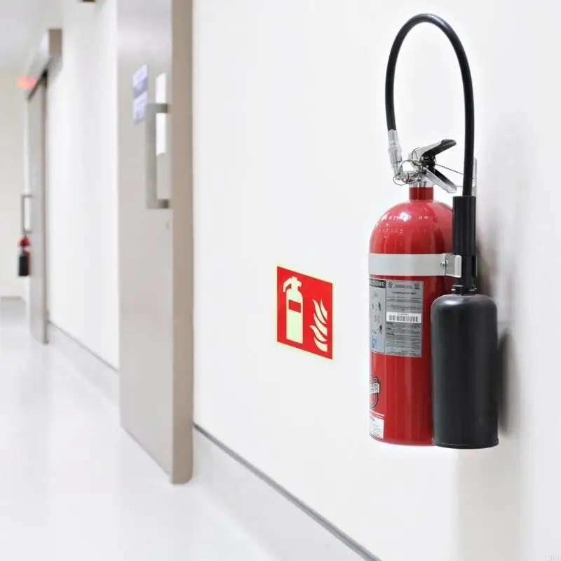 L9BE-Juego de 5 uds., señales de extintores, pegatina de señal de seguridad que brilla en la oscuridad, adhesivo duradero, etiqueta protegida impermeable