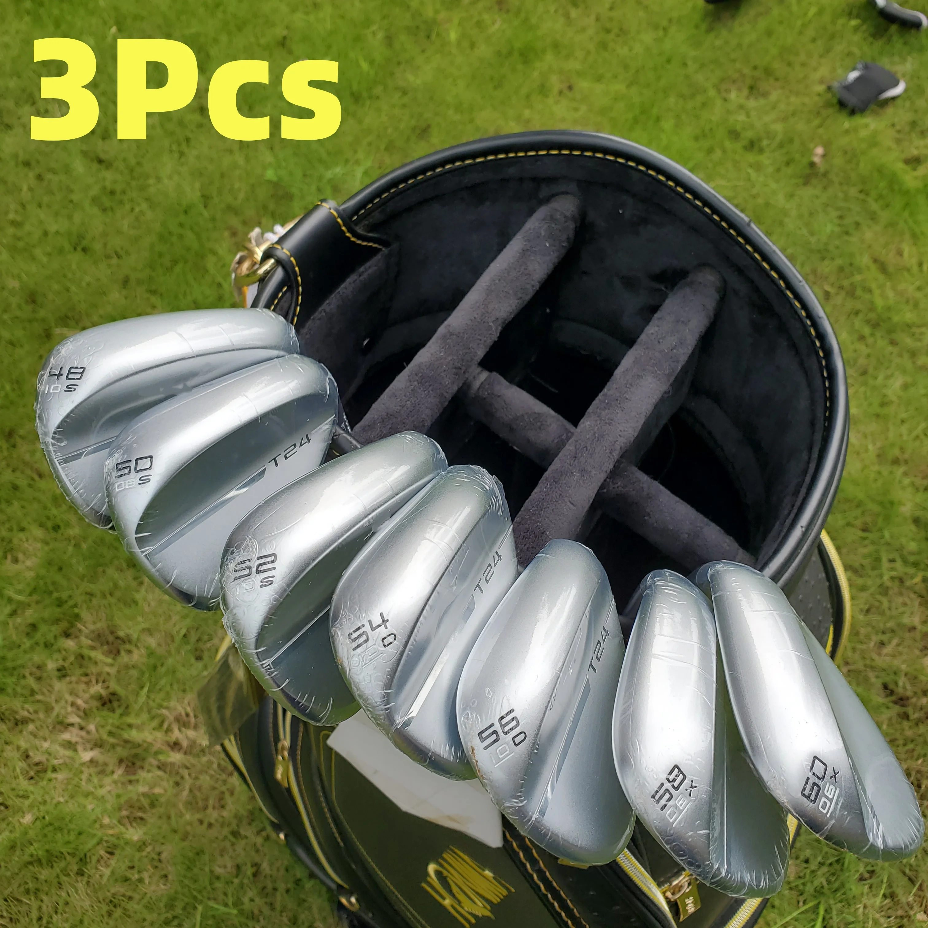 Golf Wedges Set Silver 3Pcs T24 Golf Wedge Golf Clubs Golf Steel Shaft