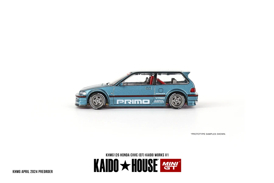 Kaido House + MINIGT 1/64 Honda Civic (EF) Kaido Works V1 KHMG126 Car Alloy Toys Motor Vehicle Diecast Metal Model for Children