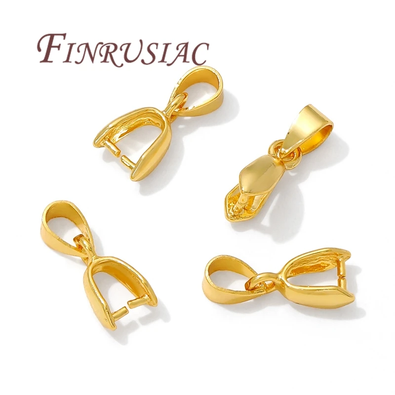 5-15 Uds. Conectores de fianzas de latón chapado en oro de 18K Clips de cierre colgante de pellizco, fianzas de pellizco, fianza de joyería, accesorios de joyería DIY