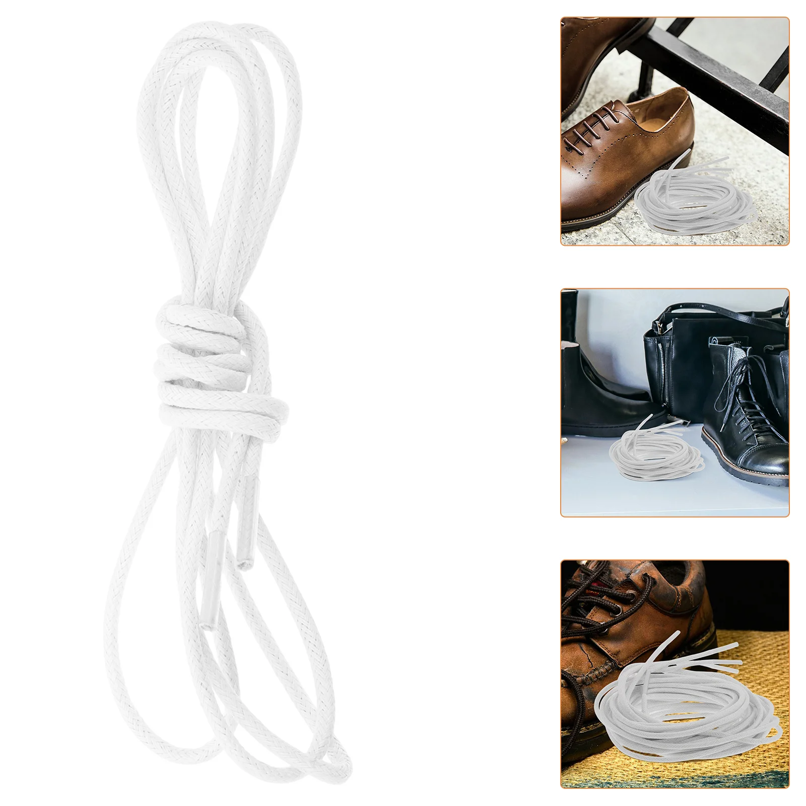 

4Pcs Round Waxed Shoelaces for Dress Shoes and Boots Men and Women Heavy Duty Formal Shoe Laces Elegant Lace Strings