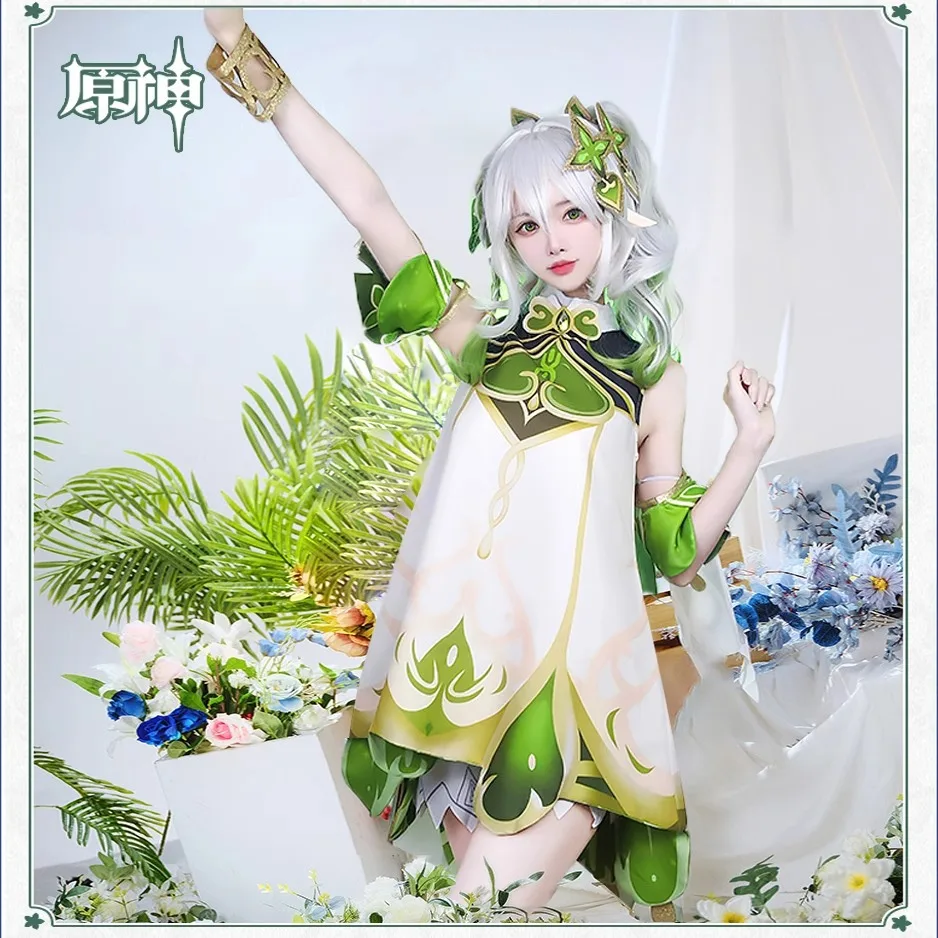 Genshin impact nahida ชุดคอสเพลย์ผู้หญิงเมดเดรสสไตล์น่ารัก nahida genshin สำหรับขนาดเด็กเล็กเด็กผู้หญิง
