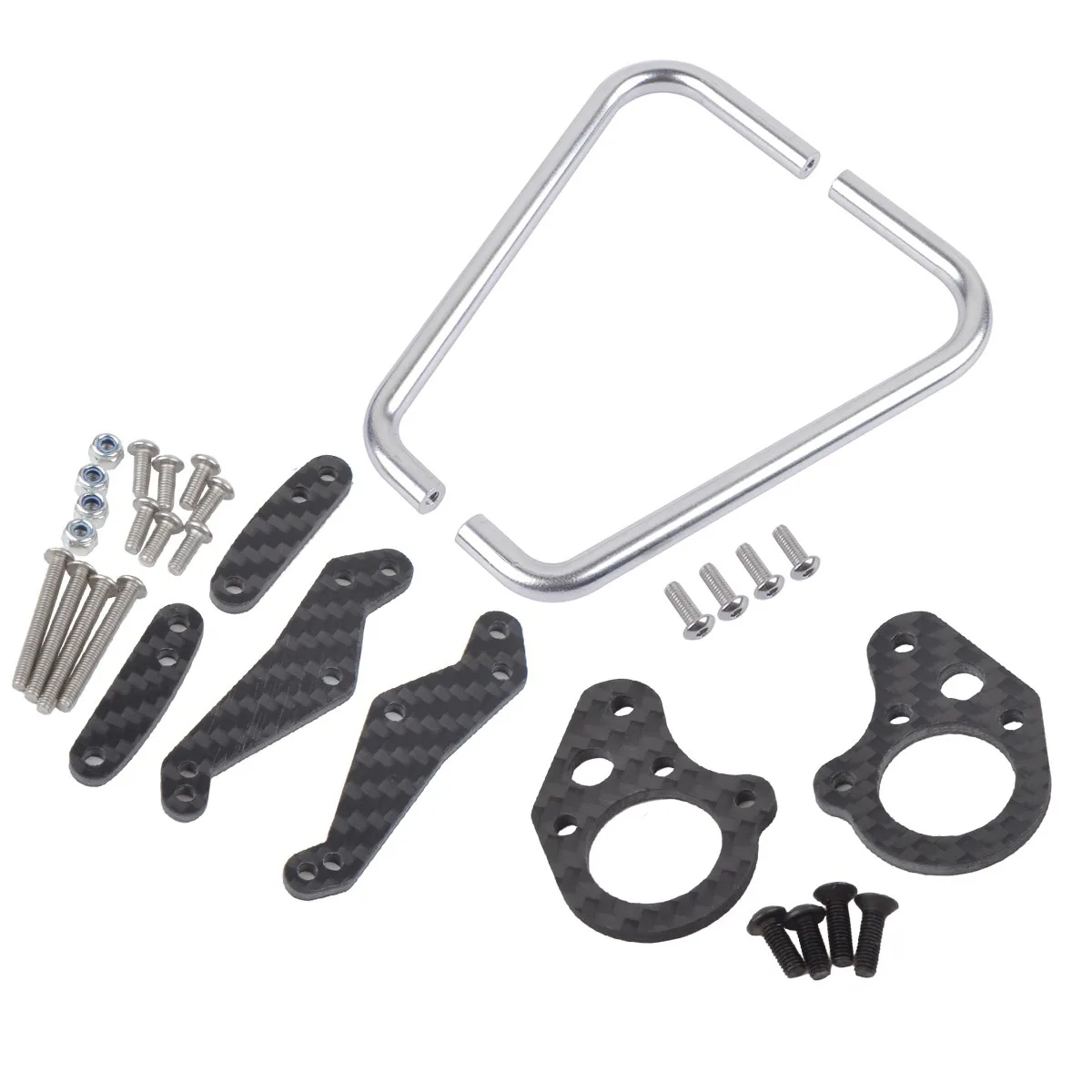 Aluminum Alloy Side Bumper Carbon Fiber Shock Plate Rear Arm Support Bracket for Tamiya Monster Beetle Blackfoot Frog