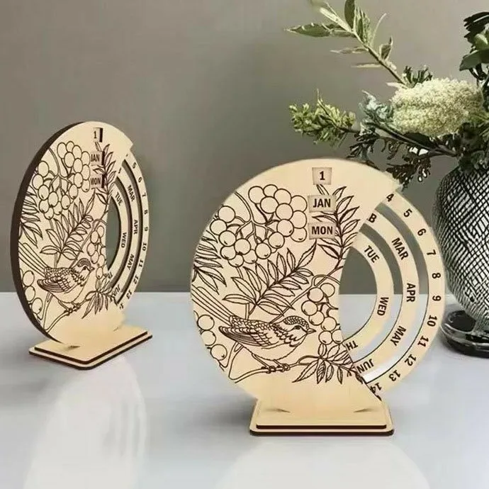 

Perpetual Calendar Wooden Desktop Ornament Home Wall Decoration Creative Simplicity Office Desktop Calendar Ornament