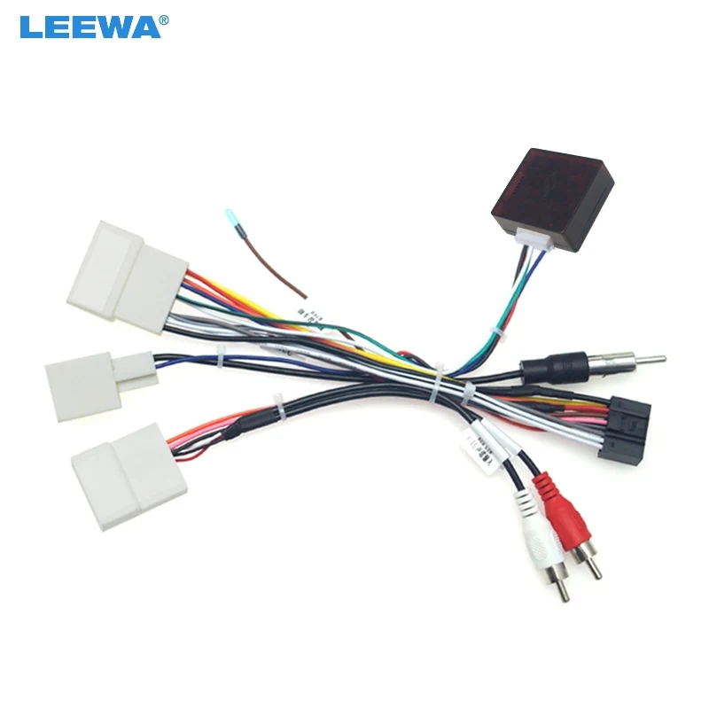 LEEWA Car Audio DVD Player 16PIN Android Power Cable Adapter For Toyota Prado/Sequoia/Lexus 330/350 Wiring Harness