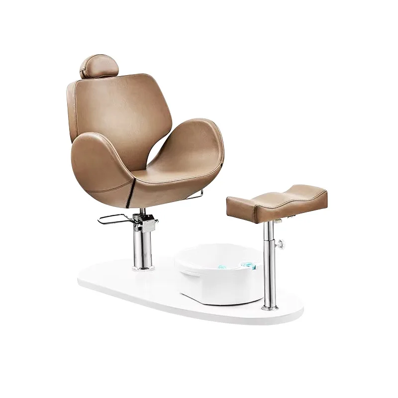 Pedicure Chair with Electric Foot Massage and SPA Foot Bath, Reclining Nail Salon Chair