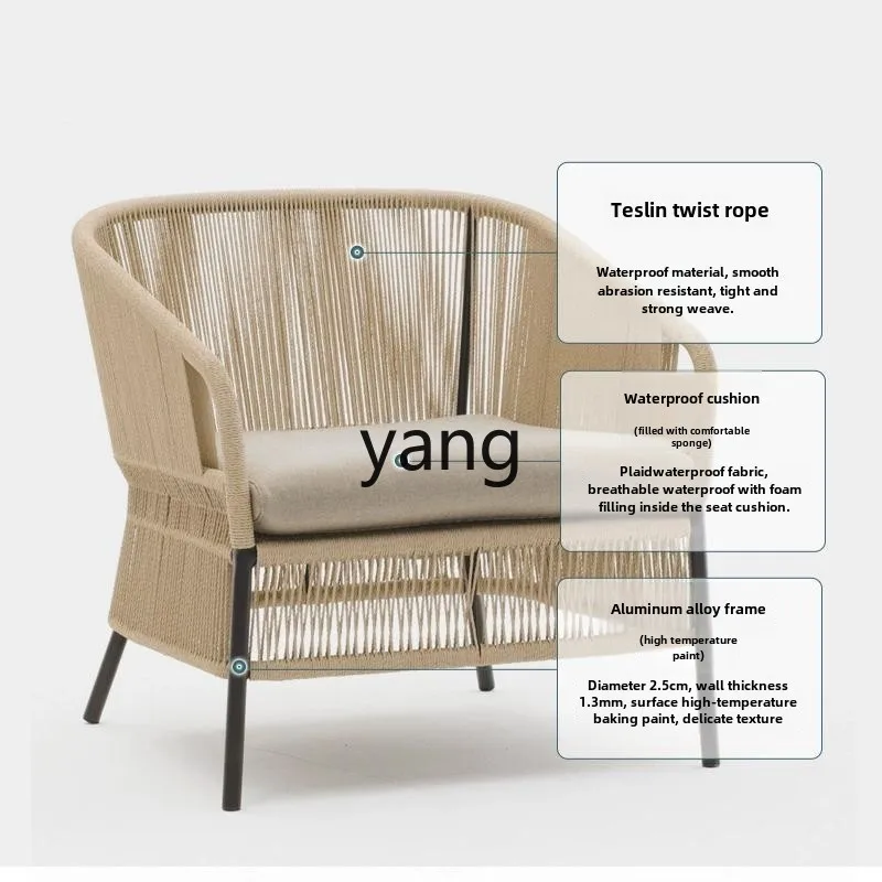 LMM outdoor tables and chairs courtyard leisure three-piece terrace villa homestay rattan tables and chairs